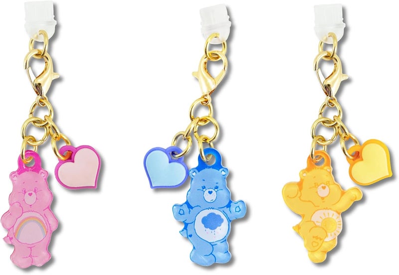 Sonix Dust Plugs - USB C + Lightning Compatible - Care Bears Character Charging Port Charms (3 Pack) - Funshine, Cheer, Grumpy Bear - Image 1